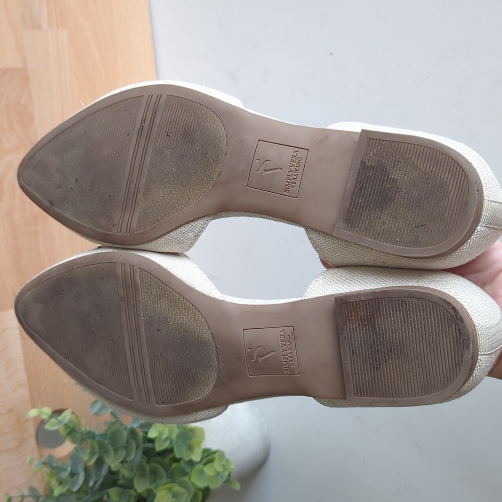 Simply Vera Svanita Natural pointed jeweled canvas flats - Picture 7 of 9